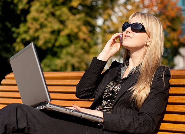 istock Businesswoman talking on a phone 91632275