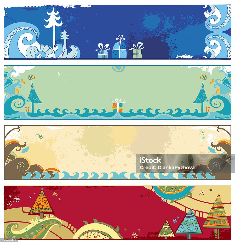 banners de Natal com espaço para texto - Royalty-free Abstrato Ilustração de stock