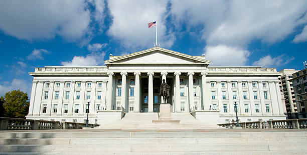 Treasury Department Building stock photo