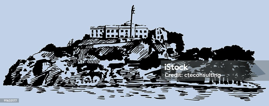 Ilha de Alcatraz - Ilustração de Ilha de Alcatraz royalty-free