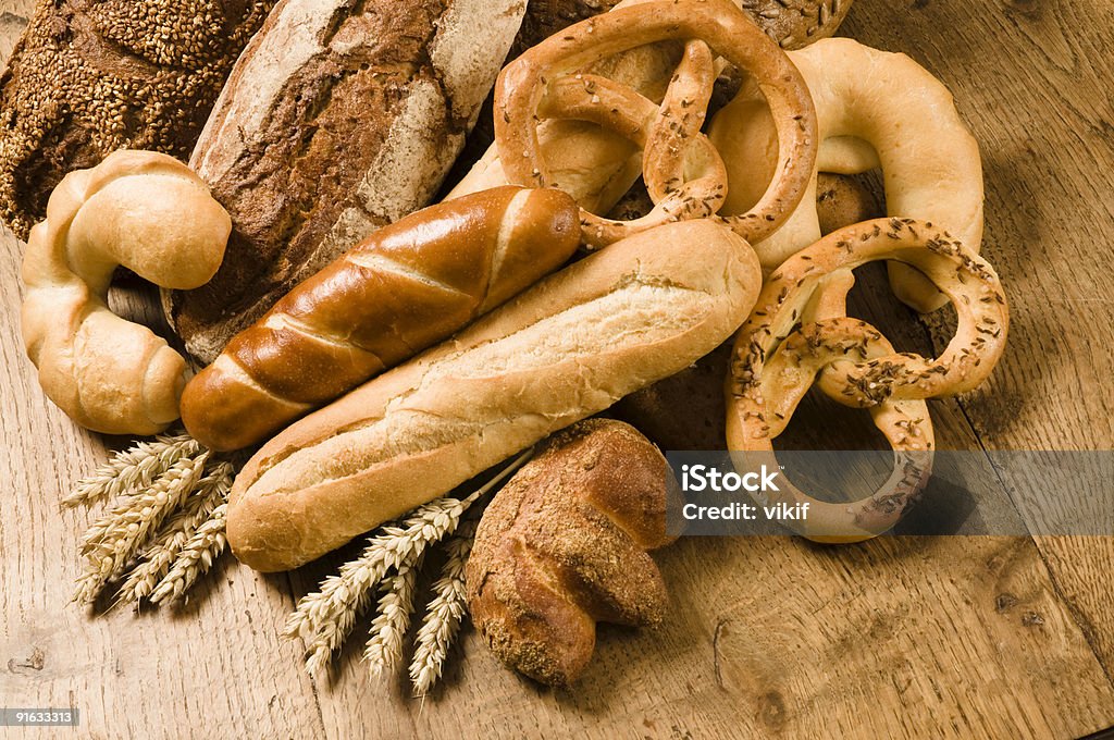 Variety of bakery products  Baguette Stock Photo