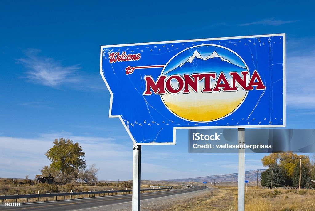 Welcome to Montana  Montana - Western USA Stock Photo