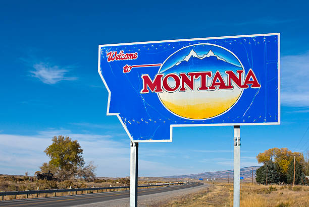 welcome to montana - montana stok fotoğraflar ve resimler