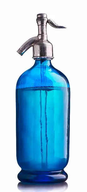 Photo of Vintage blue siphon of water