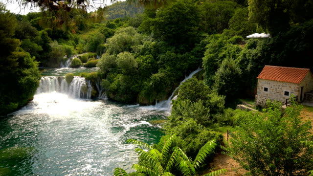 Panoramic view of waterfalls in Krka NP, Croatia