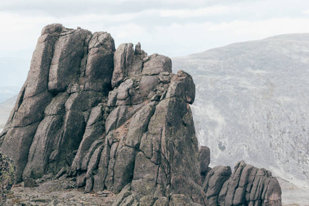 istock Beautiful mountains and rocks in the sky with clouds 916343646