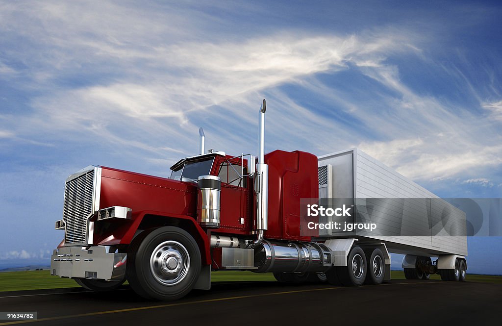 Big 18 wheeler - Royalty-free Atrelado de Carro Foto de stock