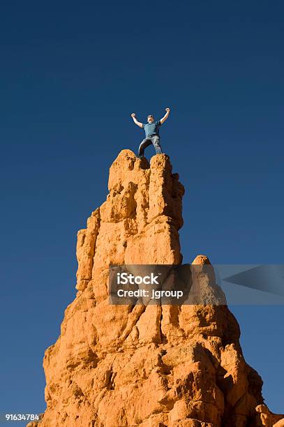 King Of The Hill Stock Photo - Download Image Now - Achievement, Adult, Climbing