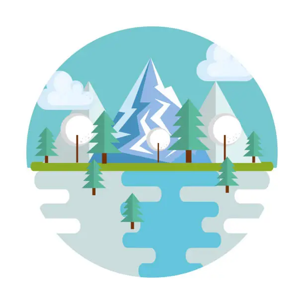 Vector illustration of seasonal weather landscape icon