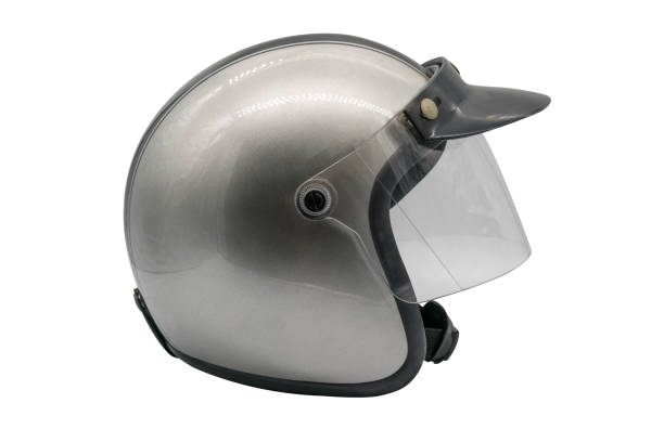 мотоцикл шлем над изолировать на белом фоне с отсечением путь - helmet helmet visor protection black стоковые фото и изображения