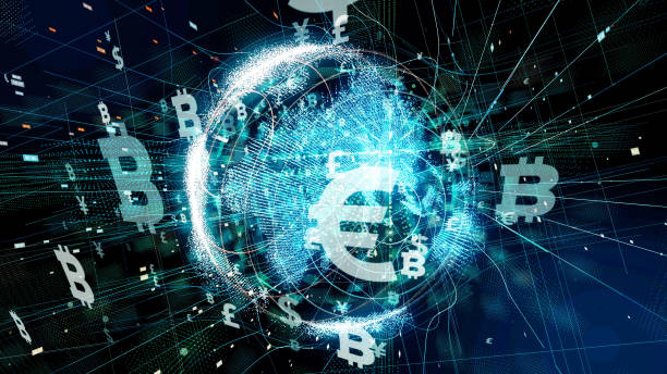 금융 기술 개념입니다. 기술 추상적인 배경입니다. - currency exchange globe currency global business 뉴스 사진 이미지