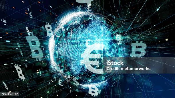 Financial Technology Concept Technological Abstract Background Stock Photo - Download Image Now