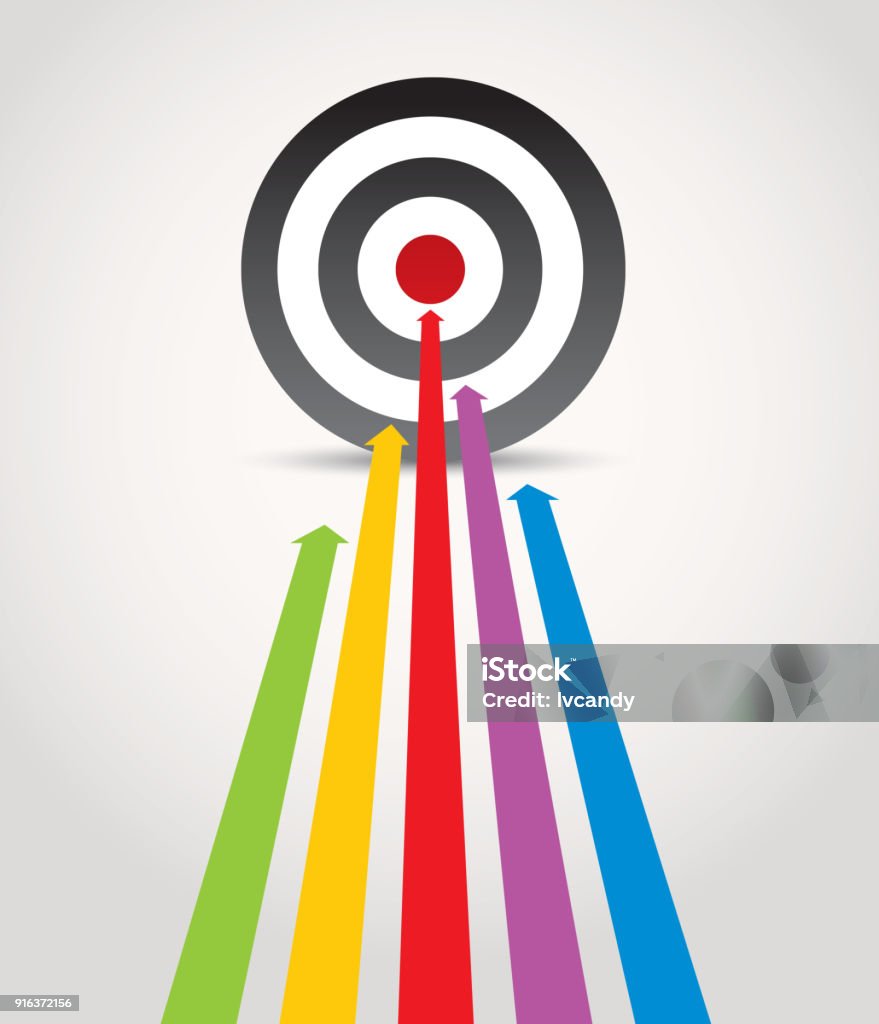 Hit the target High resolution jpeg included. Aspirations stock vector
