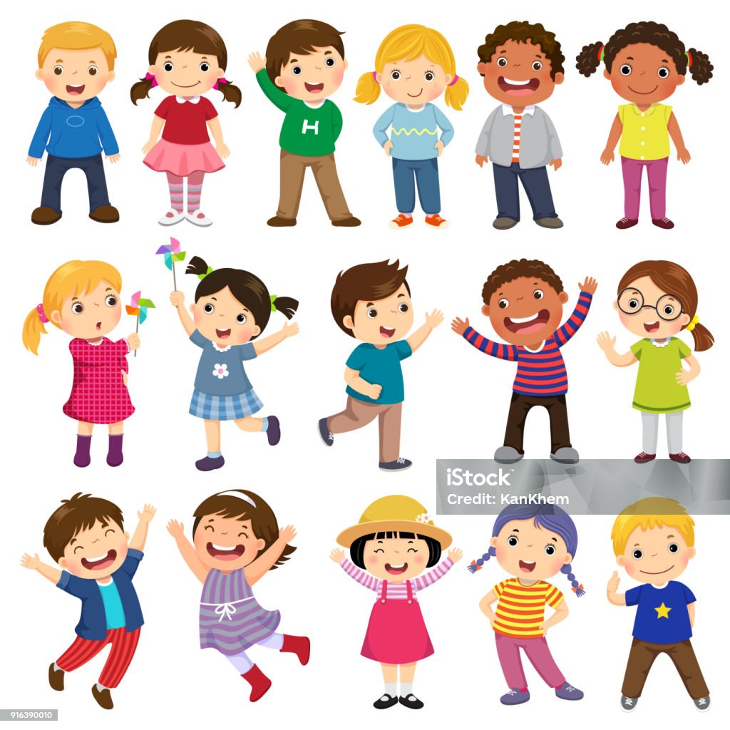 Ilustración de Colección De Dibujos Animados De Niños Felices Niños Multiculturales En Diferentes Posiciones Aisladas Sobre Fondo Blanco y más Vectores Libres de Derechos de Niño - iStock Ilustración de Colección De Dibujos Animados De Niños Felices Niños Multiculturales En Diferentes Posiciones Aisladas Sobre Fondo Blanco y más Vectores Libres de Derechos de Niño - iStock