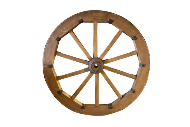 istock old wooden wheel isolated 916396102
