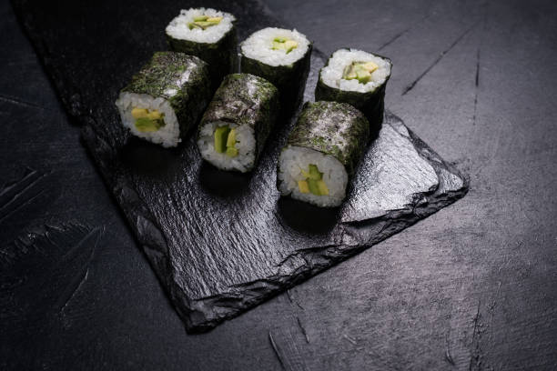 istock sushi salmon rolls japanese food restaurant menu 916396160