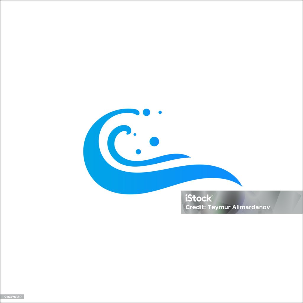 Abstract water wave icon, icon vector design element Wave - Water stock vector