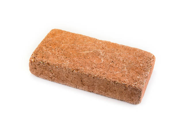 istock Concrete red brick for house or garden on the white 916399586