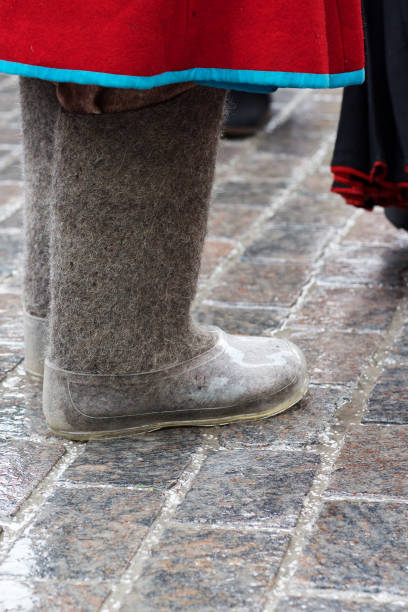 istock Traditional Russian winter wool footwear. 916406892