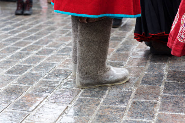 istock Traditional Russian winter wool footwear 916406952
