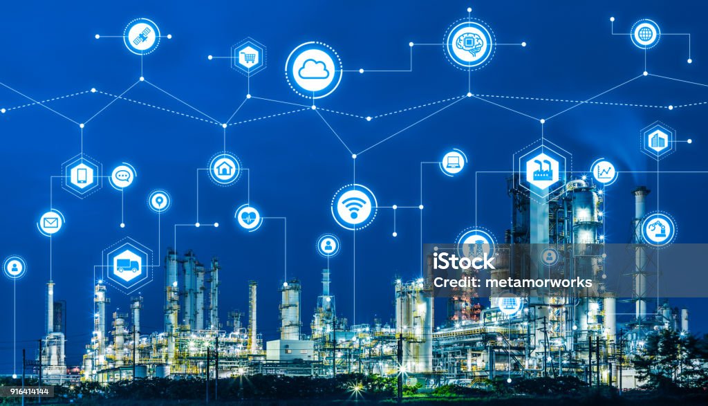 Industry4.0 and IoT(Internet of Things). Factory automation system. AI(Artificial Intelligence). Industry Stock Photo