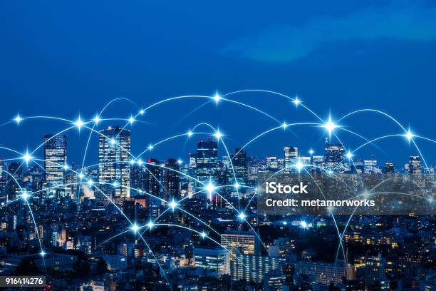 Wireless Communication Network Concept Iot Stock Photo - Download Image Now