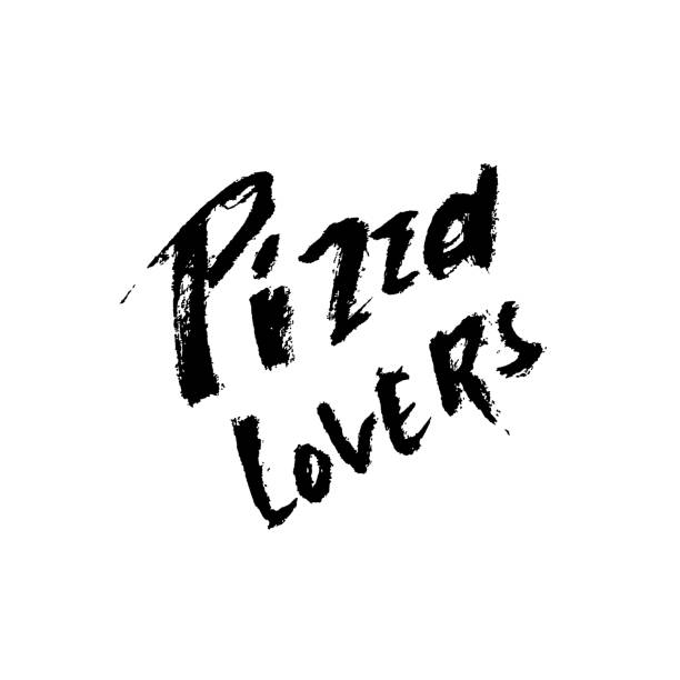 istock Pizza lovers. Hand drawn phrase. Modern dry brush lettering. Vector illustration. 916414560