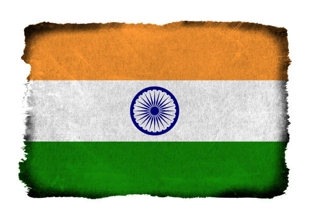 istock Grunge flag of India isolated on white background 916414706