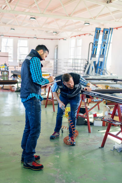 istock Factory interiors for manufacturing PVC windows and doors 916414944