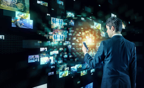istock Young man watching many pictures with tablet PC. 916417848