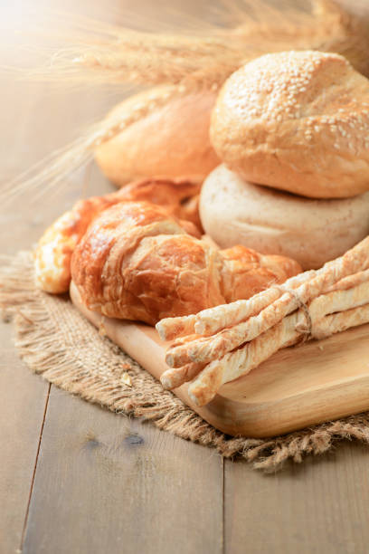 istock Homemade bread sticks, croissant and bread 916421814