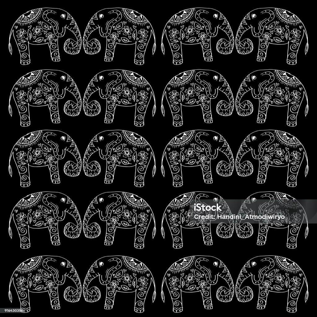 Elephant Pattern Vector Elephant Pattern Stock Illustration - Download Image Now - Abstract ...