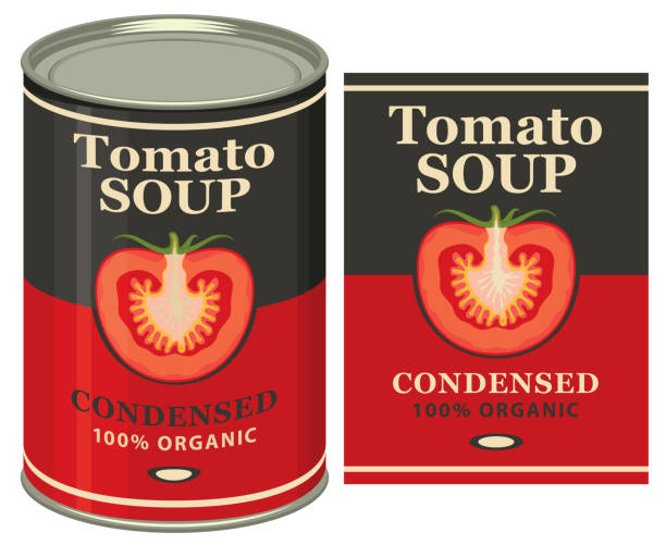 ラベル トマトスープの缶のイラスト - tin snips点のイラスト素材／クリップアート素材／マンガ素材／アイコン素材