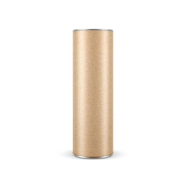 istock Kraft paper Snack Tube TIN CAN Mockup, Packaging 916441644