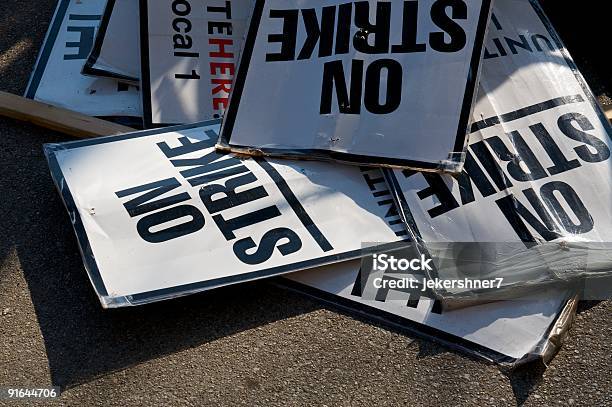 On Strike Stock Photo - Download Image Now - Strike - Protest Action, Picket Line, Sign