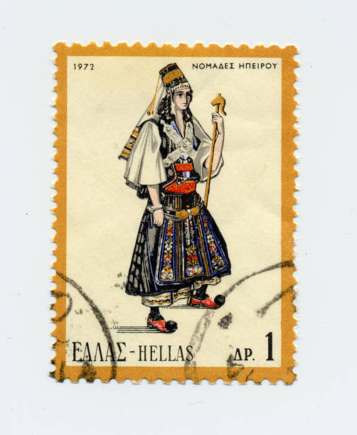 istock Greek Female Costume Stamp - Epirus, Nomad 91644833