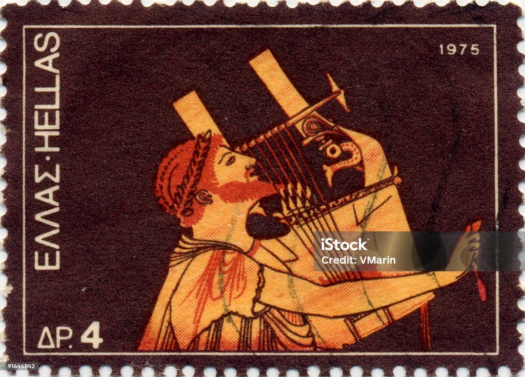 Orpheus, grego Músico Stamp - Foto de stock de 1975 royalty-free