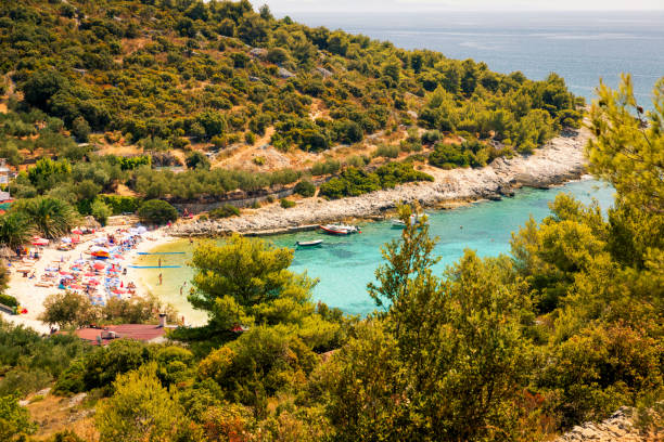 istock Sunny Hvar beach, Hvar Island 916450296