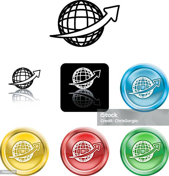 Icône De Globe Symbole Fil Vecteurs libres de droits et plus d'images vectorielles de Aspect métallique - Aspect métallique, Blanc, Bleu