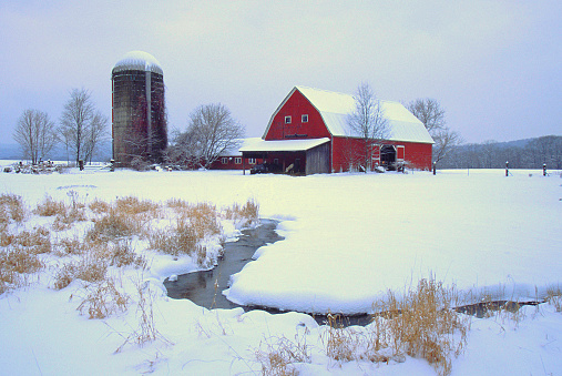 Winter in rural Montague, Massachusetts