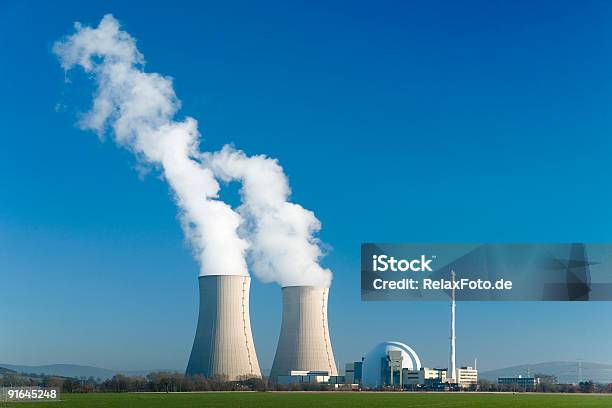 Nuclear Power Station Grohnde With Blue Sky Stock Photo - Download Image Now - Nuclear Power Station, Nuclear Energy, Factory