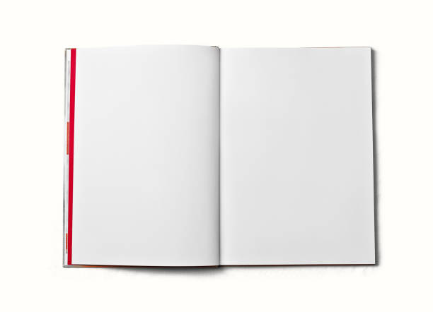 Blank open book. Blank open book isolated on white background. Front view. Paper texture. Clipping path. Mock up. spreading stock pictures, royalty-free photos & images