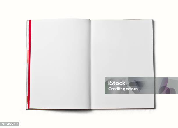 Blank Open Book Stock Photo - Download Image Now - Magazine - Publication, Spreading, Template