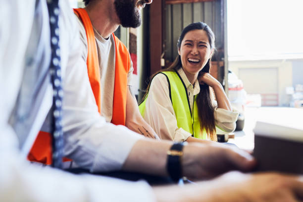 warehouse and industry concept in australia, working in small business. - cargo transport imagens e fotografias de stock