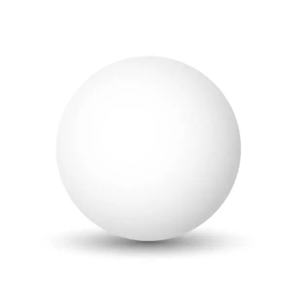 Vector illustration of White sphere, ball or orb. 3D vector object with dropped shadow on white background