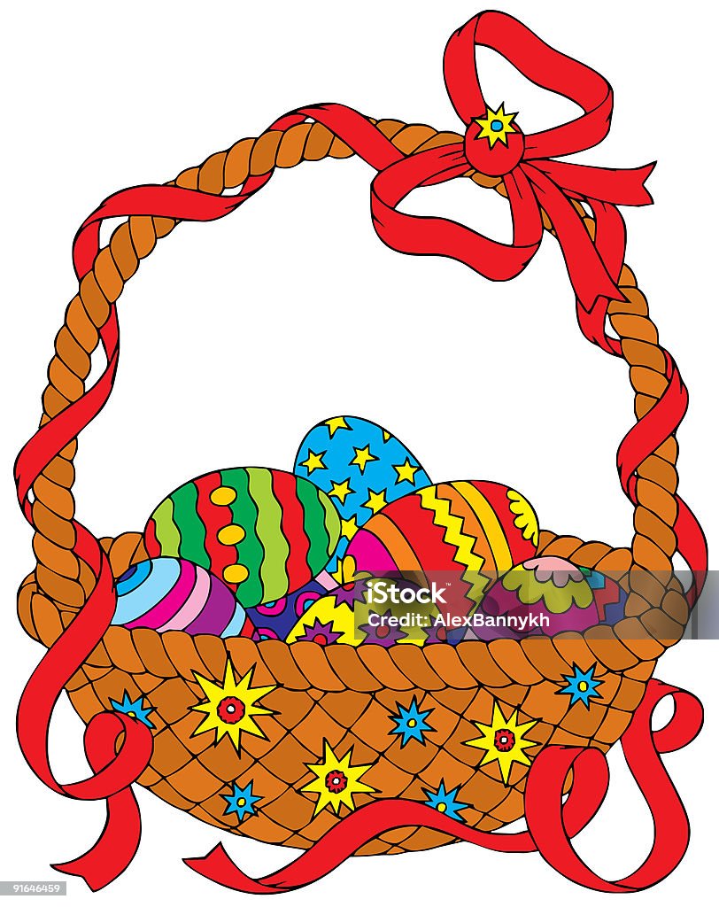 Easter eggs basket - Lizenzfrei ClipArt Stock-Illustration