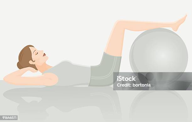 Femme Sur Un Ballon Dexercice Vecteurs libres de droits et plus d'images vectorielles de Exercice physique - Exercice physique, Musculation sans matériel, Femmes