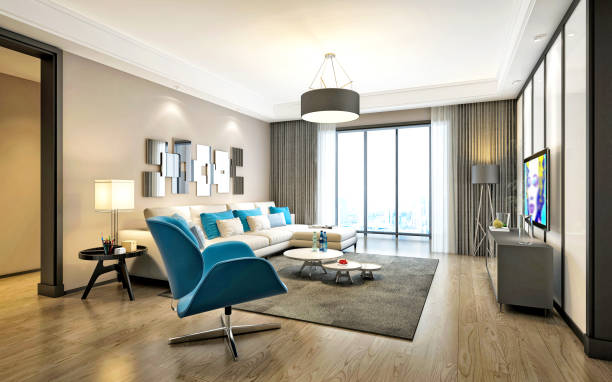 istock 3D render of Living Room 916468792