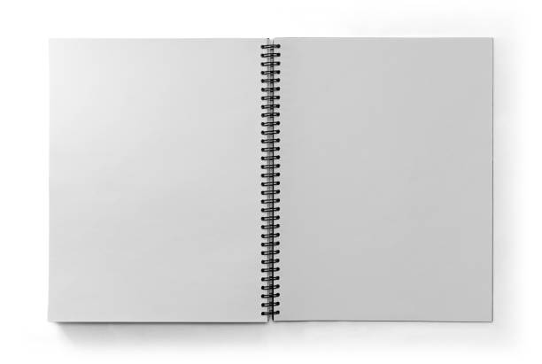weißbuch notebook mit schwarzem metall den frühling. - spiral notebook stock-fotos und bilder