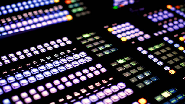 istock Vision Mixer Desk, TV Broadcast Gallery Room 916471222